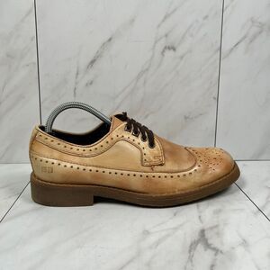 Bed Stu Mens Size 8.5 Brown Distressed Leather Wingtip Oxfords Dress Shoes